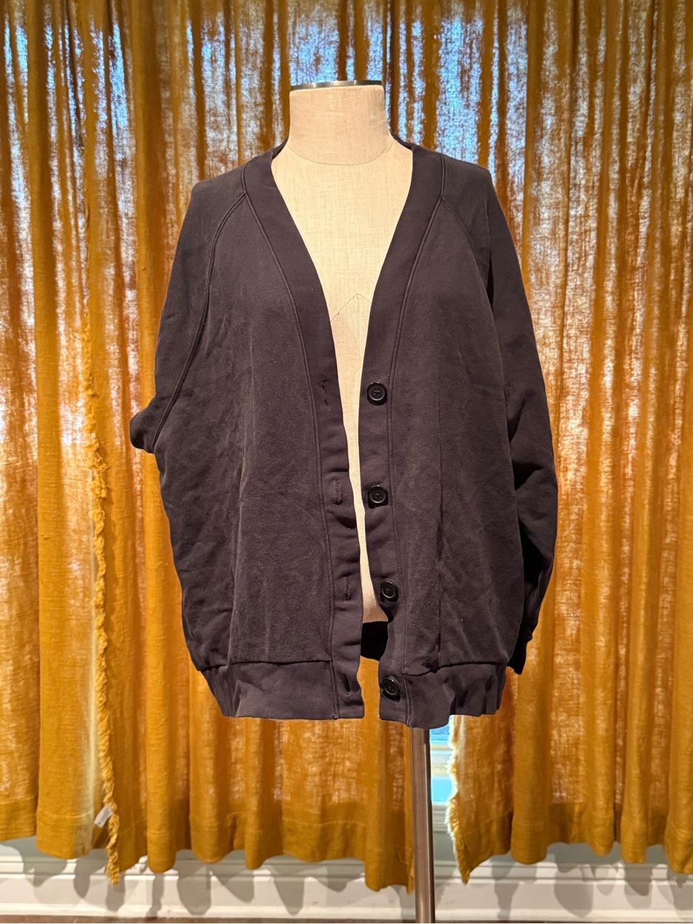 GAP Black Ribbed Collar Cardigan